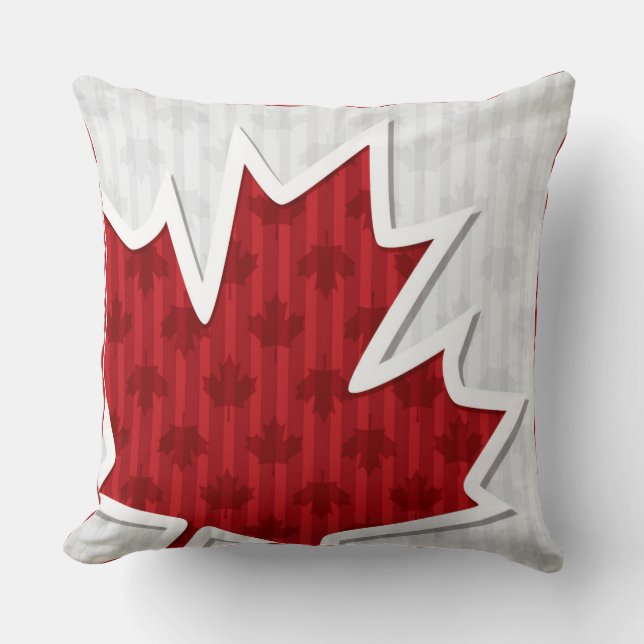 Patriotic Fun Canada Maple Leaf Kussen (Voorkant)