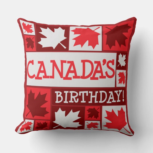 Patriotic Fun Canada Maple Leaf Kussen (Voorkant)