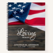 Patriotic Funeral Guestbook American Flag Memorial Notitieboek (Voorkant)