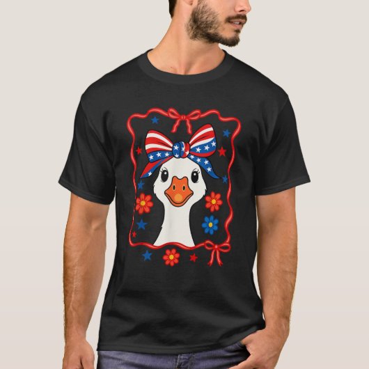 Patriotic Funny Goose America Happy 4th of July Co T-shirt (Voorkant)
