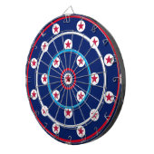 Patriotic Game Night Red White Blue Stars Stripes Dartbord (Voorkant Rechts)