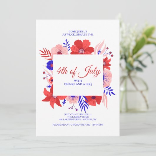 Patriotic Garden Party Uitnodiging (Staand voorkant)