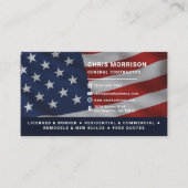 Patriotic General Contractor Professional Visitekaartje (Voorkant)