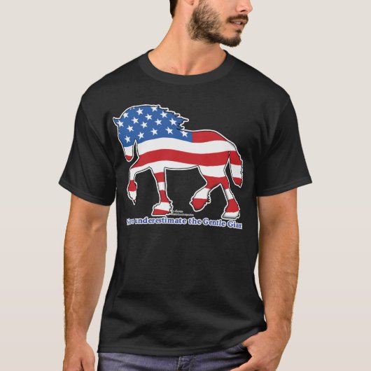 Patriotic Gentle Giant Draft Horse T-shirt (Voorkant)