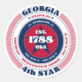 Patriotic Georgia Circle Design Sticker (Voorkant)