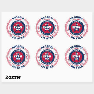 Patriotic Georgia Circle Design Sticker