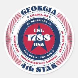 Patriotic Georgia Circle Design Sticker