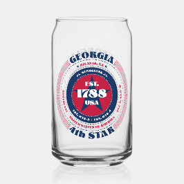 Patriotic Georgia typografie ontwerp Blikvorm Glas
