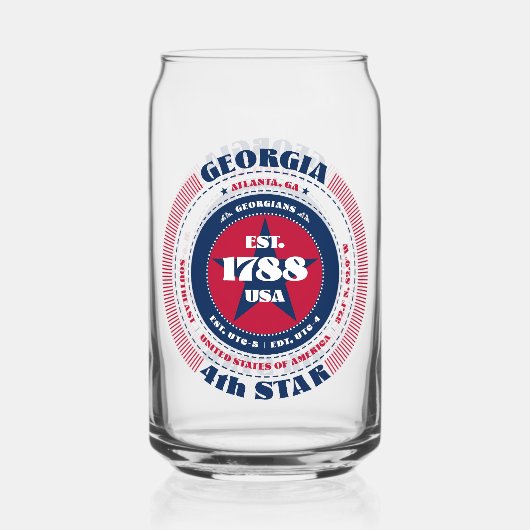 Patriotic Georgia typografie ontwerp Blikvorm Glas (Voorkant)