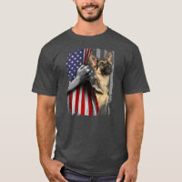 Patriotic German Shepherd American Flag Dog Lover
