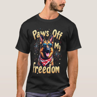 Patriotic German Shepherd Dog Freedom USA Lover Pr T-shirt
