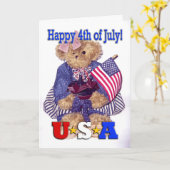 Patriotic Girl Beer - Happy 4th of July! Kaart (Gele Bloem)