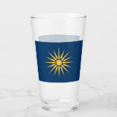 Patriotic glass cup with flag of Macedonia, Greece Glas (Achterkant)
