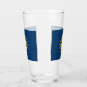 Patriotic glass cup with flag of Macedonia, Greece Glas (Links)