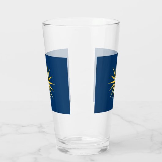 Patriotic glass cup with flag of Macedonia, Greece Glas (Links)