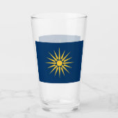 Patriotic glass cup with flag of Macedonia, Greece Glas (Voorkant)