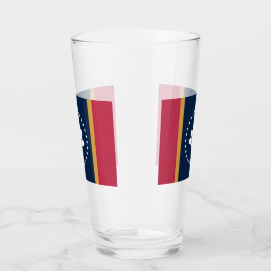 Patriotic glass cup with flag of Mississippi Glas (Rechts)