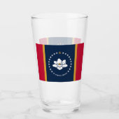 Patriotic glass cup with flag of Mississippi Glas (Voorkant)