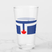 Patriotic glass cup with flag of Toronto, Canada Glas (Achterkant)