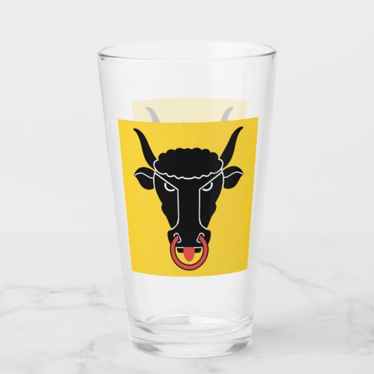 Patriotic glass cup with flag of Uri, Switzerland Glas (Achterkant)
