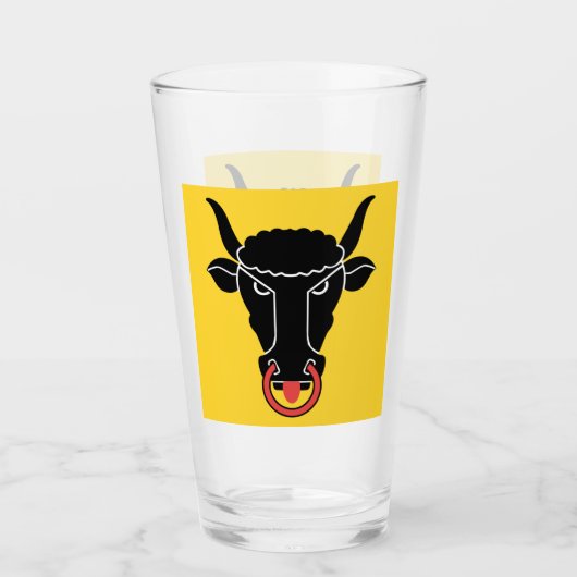 Patriotic glass cup with flag of Uri, Switzerland Glas (Voorkant)