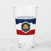Patriotic glass cup with new flag of Utah, USA Glas (Achterkant)
