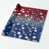 Patriotic Glitter Cadeaupapier (Uitgerold)