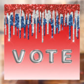 Patriotic Glitter Drip Americana Vote Raamsticker (Vel 2)