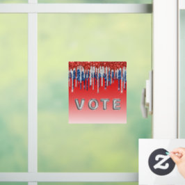 Patriotic Glitter Drip Americana Vote Raamsticker