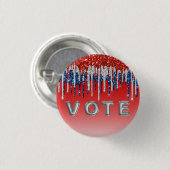 Patriotic Glitter Drip Americana Vote Ronde Button 3,2 Cm (Voorkant /achterkant)