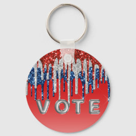 Patriotic Glitter Drip Americana Vote Sleutelhanger