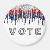 Patriotic Glitter Drip Border Vote Magneet (Voorkant)