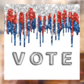 Patriotic Glitter Drip Border Vote Raamsticker (Vel 2)