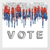 Patriotic Glitter Drip Border Vote Raamsticker (Vel)