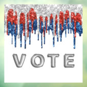 Patriotic Glitter Drip Border Vote Raamsticker (Vel 3)