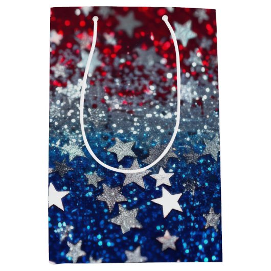Patriotic Glitter Medium Cadeauzakje (Voorkant)