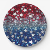 Patriotic Glitter Papieren Bordje (Voorkant)