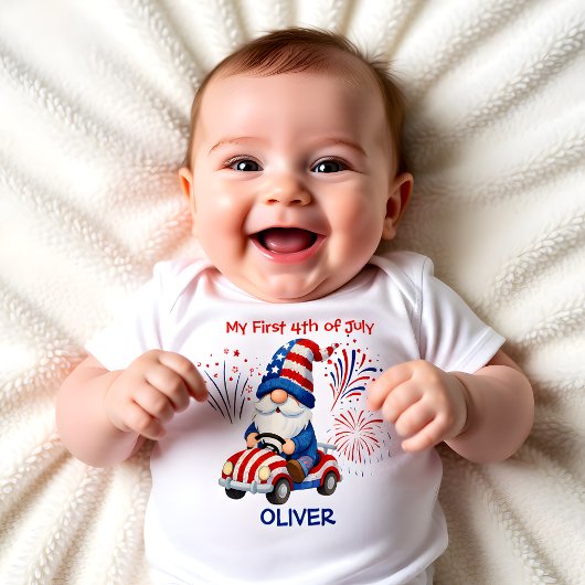 Patriotic Gnome First 4th Romper