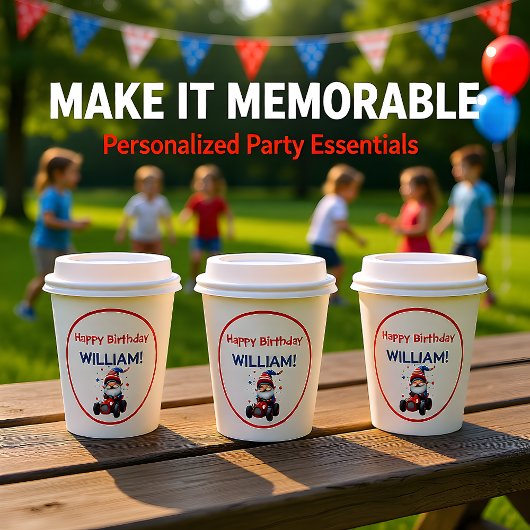 Patriotic Gnome Kid's Birthday Papieren Bekers