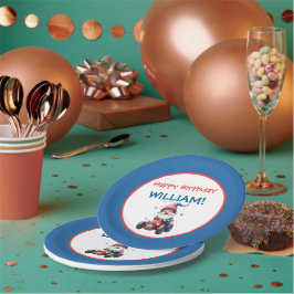 Patriotic Gnome Red Car 5th Birthday Papieren Bordje