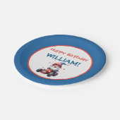 Patriotic Gnome Red Car 5th Birthday Papieren Bordje (Gekanteld)