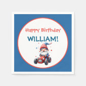 Patriotic Gnome Red Car 5th Birthday Servet (Voorkant)