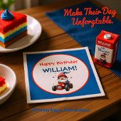 Patriotic Gnome Red Car 5th Birthday Servet