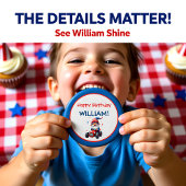 Patriotic Gnome Red Car Kid's Birthday Ronde Button 3,2 Cm