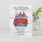 Patriotic Gnome Red Truck Family Reunion Kaart (Staand voorkant)