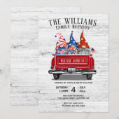 Patriotic Gnome Red Truck Family Reunion Kaart (Voorkant / Achterkant)