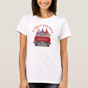 Patriotic Gnome  Red Truck Family Reunion T-shirt