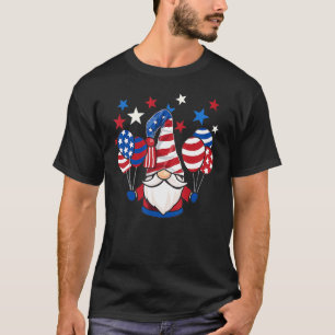 Patriotic Gnomes 4th Of July Women Girl American T-shirt