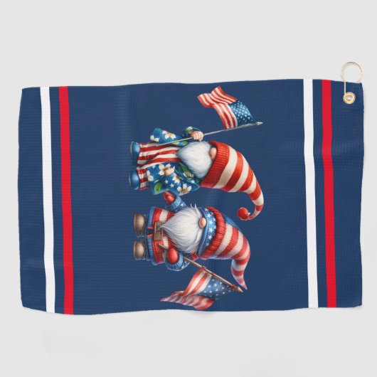 Patriotic Gnomes Golf Towel Golfhanddoek (Horizontaal)