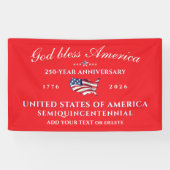 Patriotic God Bless America 250 Semiquincentennial Spandoek (Horizontaal)